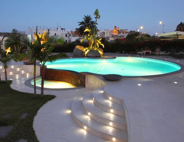 Hotel Residence La Giara - Swimming Pool Night